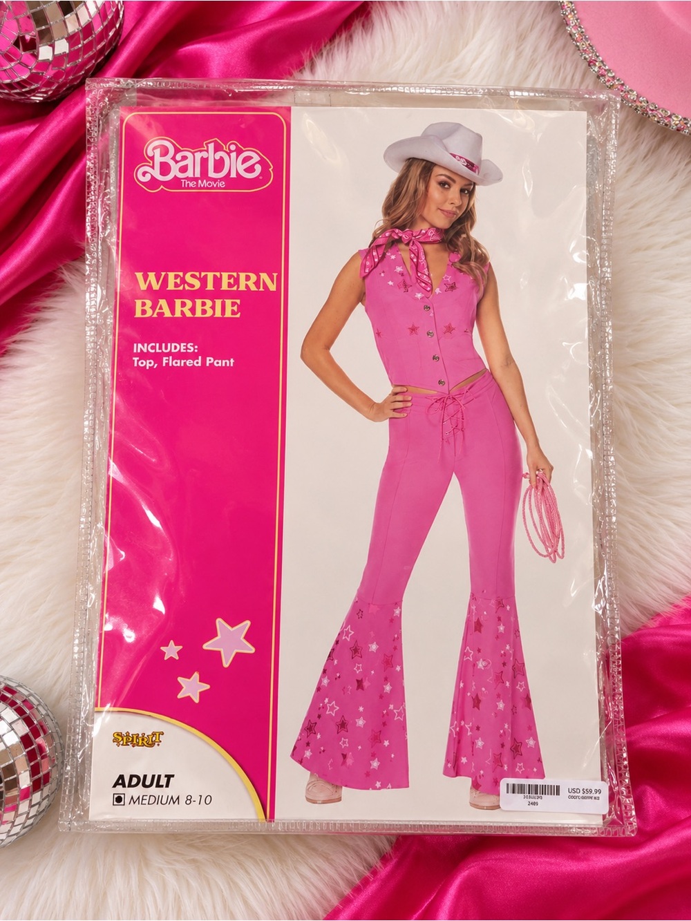 Barbie Pink Western Flare Jumpsuit with Star Accents - Barbie